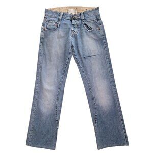 Vintage G-Star Raw 3301 Blue Denim Straight Leg Distressed Jeans Sz 28x32